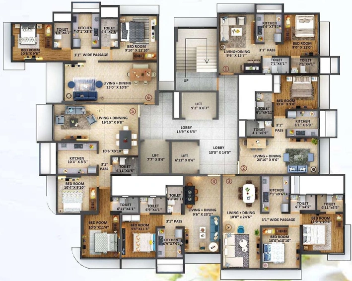 Floor Plan of Sanghvi S3 Proxima in Chembur West, Mumbai - Image 120855