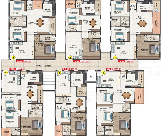 Floor Plan of Siri Sampada Avni in Turkayamjal, Hyderabad - Image 248559