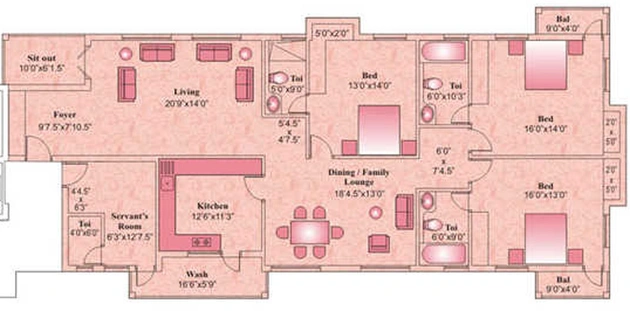 3 BHK Flat in Golden Kings Court in Anna Nagar, Chennai - Image 841174