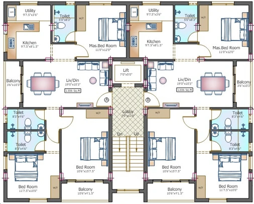 Floor Plan of Pushkar Jaya Indra Illam in Kilpauk, Chennai - Image 225587