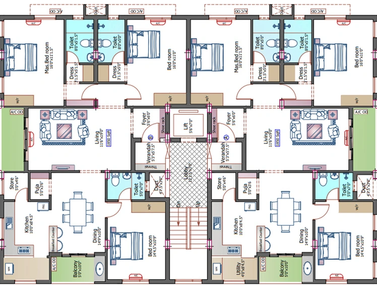 Floor Plan of Pushkar Balakrishna Nivas in Shenoy Nagar, Chennai - Image 225684