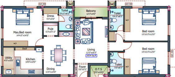 3 BHK Flat in Pushkar Gettu Apartments in Kilpauk, Chennai - Image 833903
