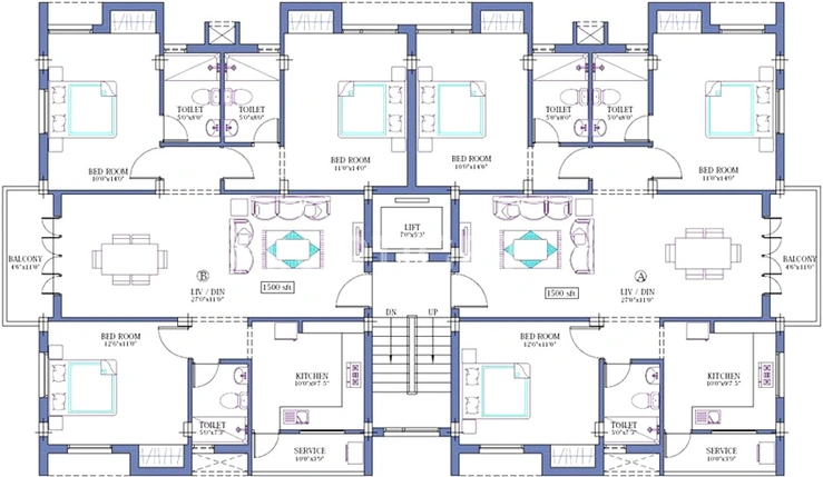 Floor Plan of Pushkar Sai Vallams in Kilpauk, Chennai - Image 225573