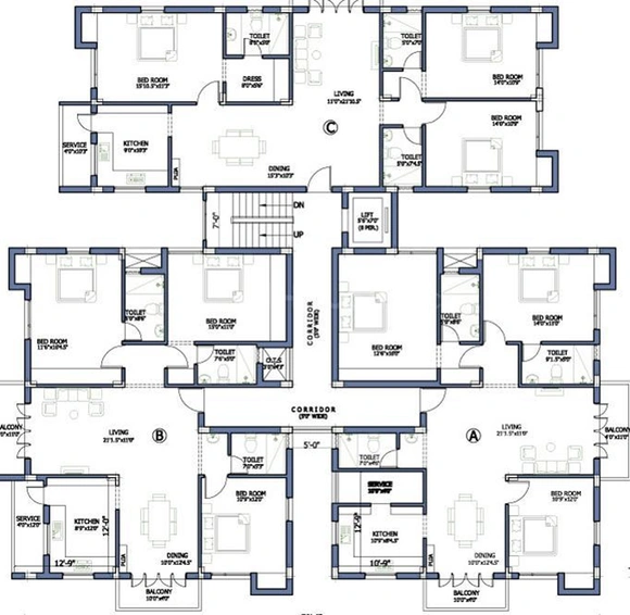Floor Plan of Pushkar Aishwarya Enclave in Korattur, Chennai - Image 225643