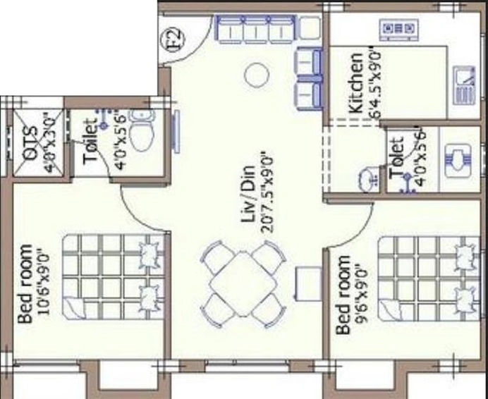 2 BHK Flat in Pushkar Brindavans Nest in Korattur, Chennai - Image 833926