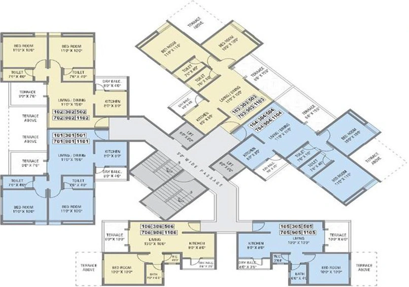 Floor Plan of Venkatesh Paradise in Pisoli, Pune - Image 121209