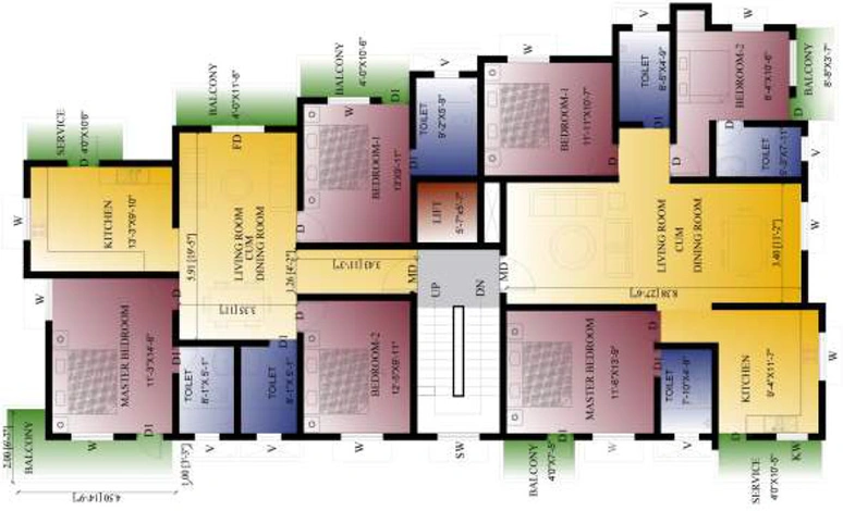 Floor Plan of Swathi Apartment in T Nagar, Chennai - Image 244457