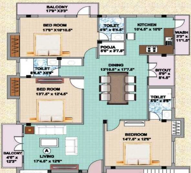 3 BHK Flat in Swathi Subhadra in Nungambakkam, Chennai - Image 842315