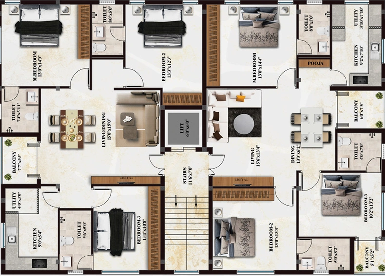 Floor Plan of Swathi Siddhashramam in T Nagar, Chennai - Image 244509