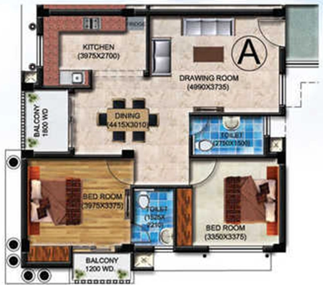 2 BHK Flat in Omega Presidency in Faizabad Road, Lucknow - Image 844064