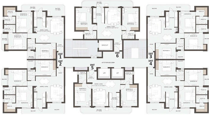 Floor Plan of Oro Dynasty in Sultanpur Road, Lucknow - Image 247968