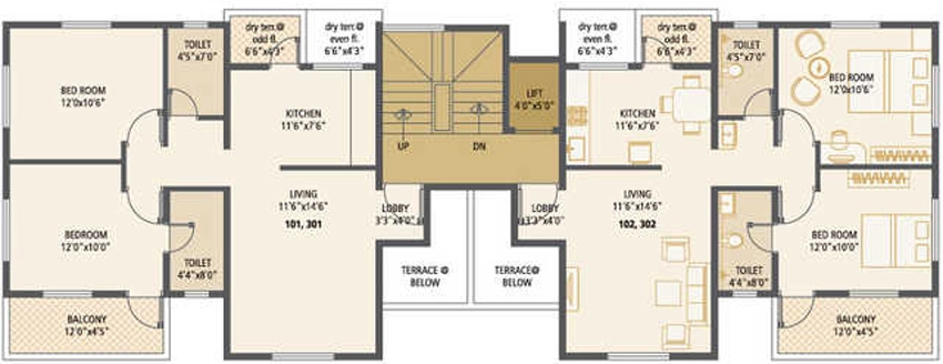 Floor Plan of Achalare Apricot in Baner, Pune - Image 328694