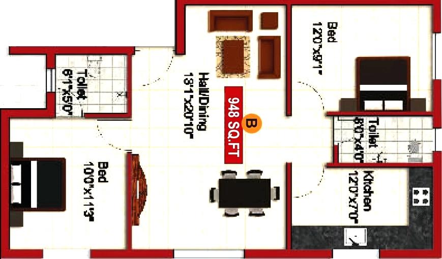 2 BHK Flat in Deepakam Greens in Pallikaranai, Chennai - Image 875243