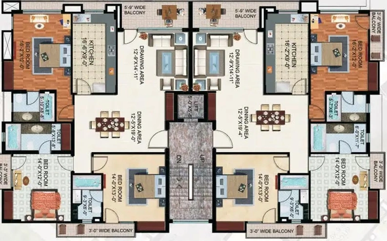 Floor Plan of Shalimar Nest in Vasant Kunj, New Delhi - Image 244372