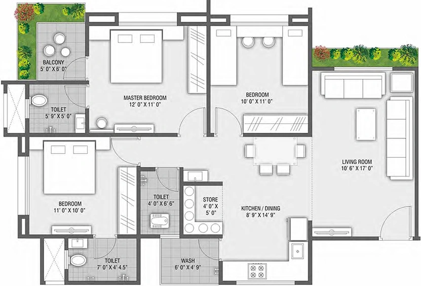 3 BHK Flat in Rajhans Orange in Palanpur, Surat - Image 846045