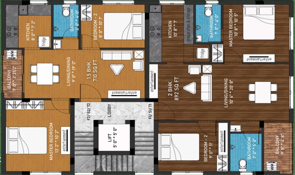 Floor Plan of Vedic Metro Manor in Sholinganallur, Chennai - Image 344367