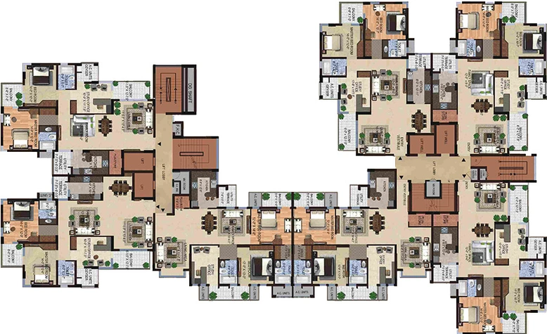 Floor Plan of Shalimar Gallant in Mahanagar, Lucknow - Image 248030