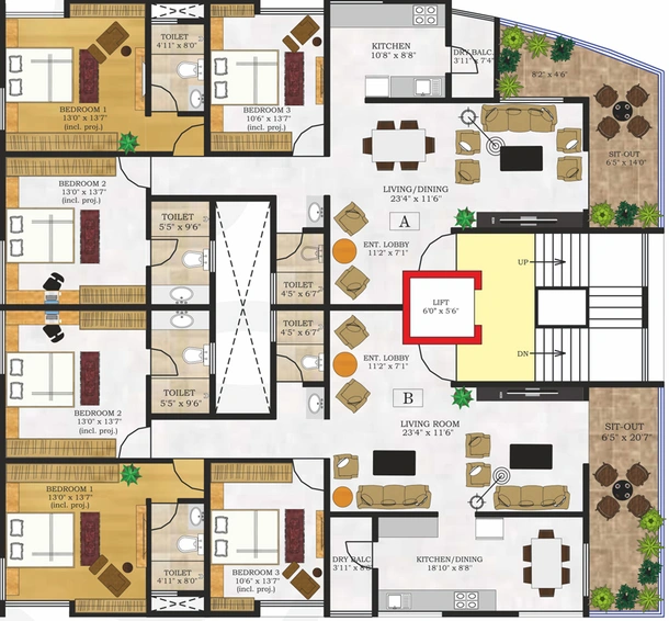 Floor Plan of Pandit Visava in Erandwane, Pune - Image 120915