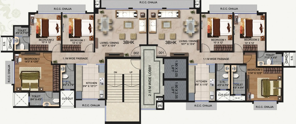 Floor Plan of Rajhans Otium in Santacruz West, Mumbai - Image 344538