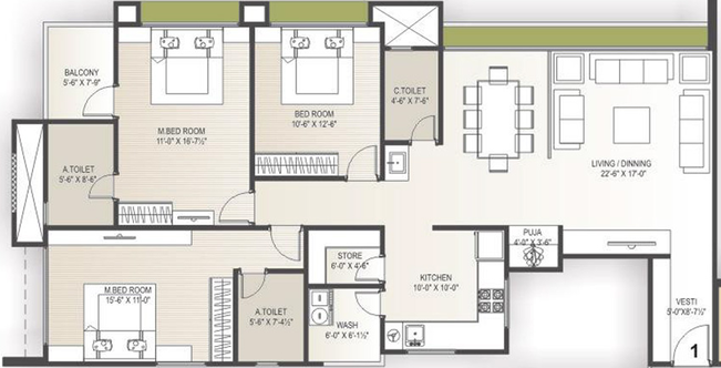 3 BHK Flat in Vaishnodevi Lifestyle in Pal, Surat - Image 846733