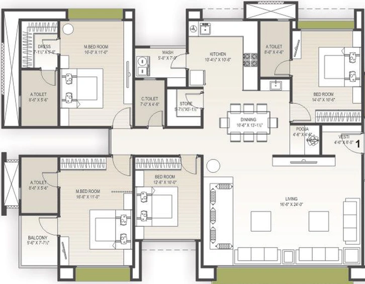 4 BHK Flat in Vaishnodevi Lifestyle in Pal, Surat - Image 846734