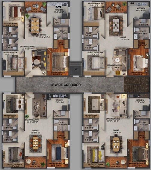 Floor Plan of Doyen Ascent Flamingo A in Serilingampally, Hyderabad - Image 248331