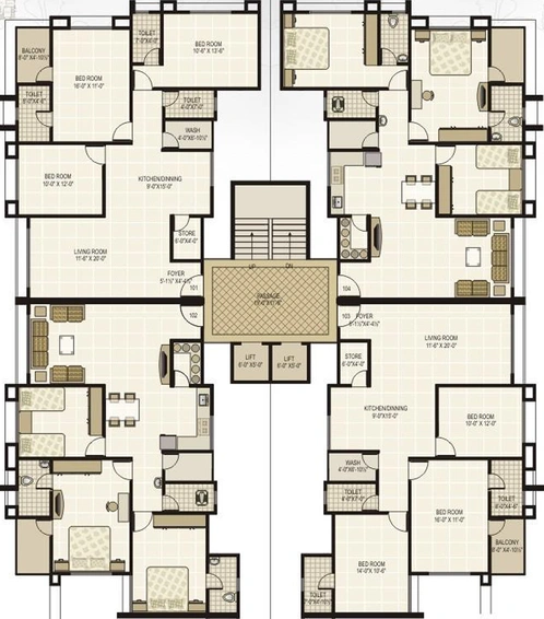 Floor Plan of Vaishnodevi Sky in Jahangirpura, Surat - Image 253602