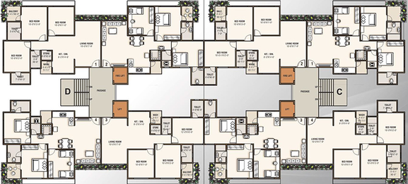 Floor Plan of Vaishnodevi Heights in Vanakala, Surat - Image 253539