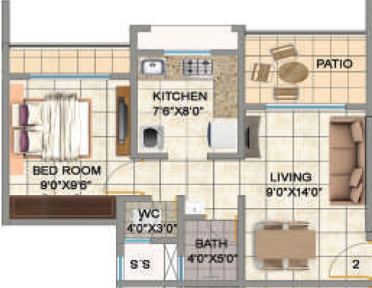 1 BHK Flat in Shree Kailash Homes in Kalyan West, Thane - Image 846259
