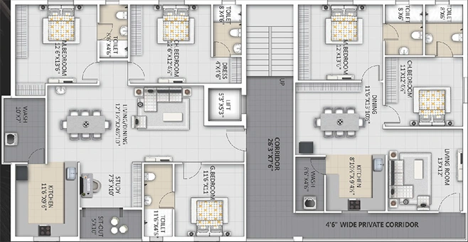 Floor Plan of Ista NR Square in Madhapur, Hyderabad - Image 233023