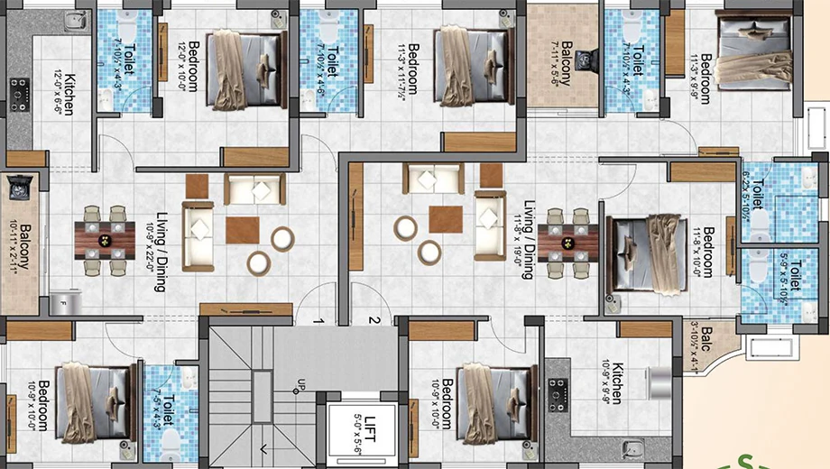 Floor Plan of Kaaviya Garden Partha Enclave in Kattupakkam, Chennai - Image 333852