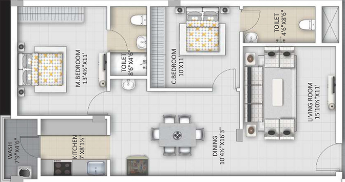 2 BHK Flat in Ista Ayukta in Nallagandla, Hyderabad - Image 836463