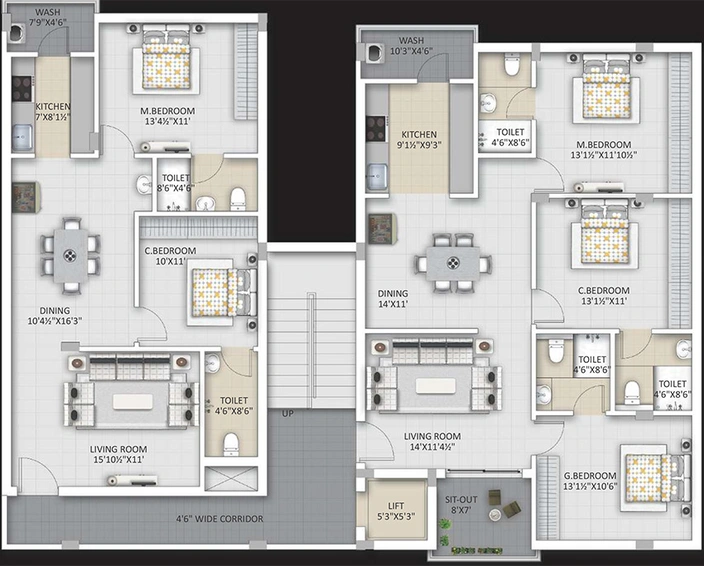Floor Plan of Ista Ayukta in Nallagandla, Hyderabad - Image 232982