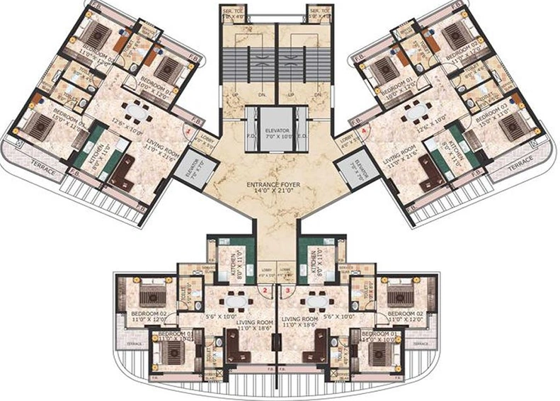 Floor Plan of Bhairaav Signature in Belapur, Navi Mumbai - Image 238449