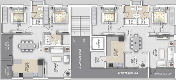 Floor Plan of Ista At 6 in Kothaguda, Hyderabad - Image 232968