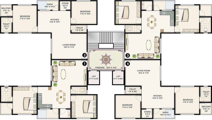 Floor Plan of Rameshwaram Residency in Pal Gam, Surat - Image 254105