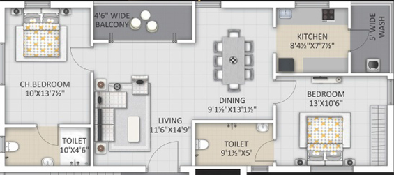 2 BHK Flat in ISTA Central in Nallakunta, Hyderabad - Image 836471