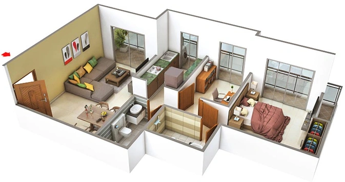 1 BHK Flat in Rajhans Galaxy Residences in Kalyan West, Thane - Image 843668