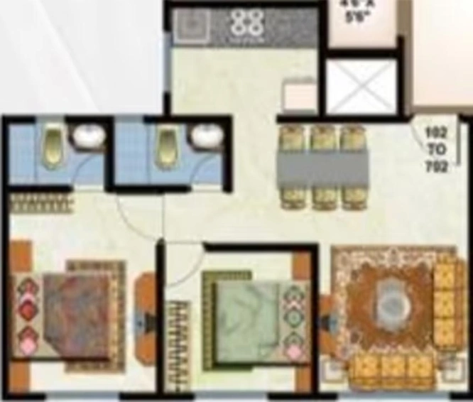 2 BHK Flat in Rajhans Seasons in Vasai West, Palghar - Image 843665