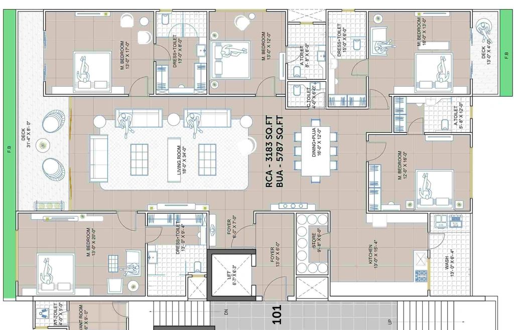 5 BHK Flat in Avadh Paloma Pride in Vesu, Surat - Image 929900