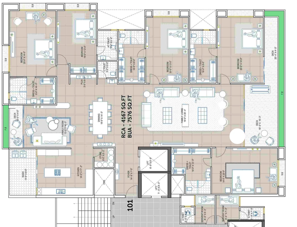 5 BHK Flat in Avadh Paloma Pride in Vesu, Surat - Image 929902