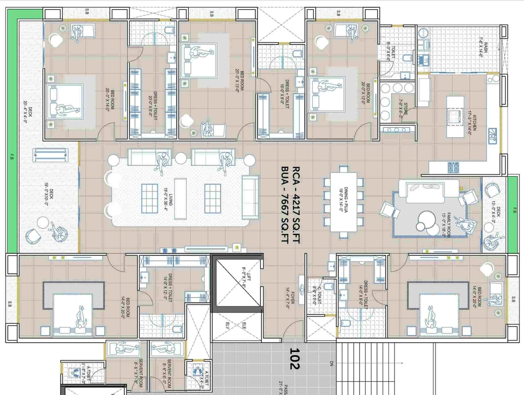 5 BHK Flat in Avadh Paloma Pride in Vesu, Surat - Image 929903