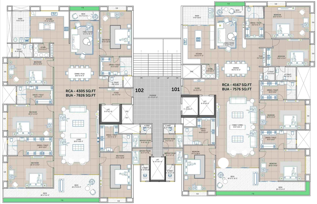 Floor Plan of Avadh Paloma Pride in Vesu, Surat - Image 431973