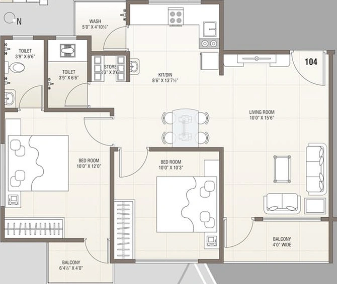 2 BHK Flat in Avadh Sukan in Bardoli, Surat - Image 846137