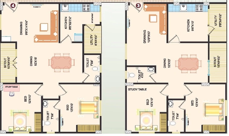 Floor Plan of Shri Sri Krishna Royale in As Rao nagar, Hyderabad - Image 248652