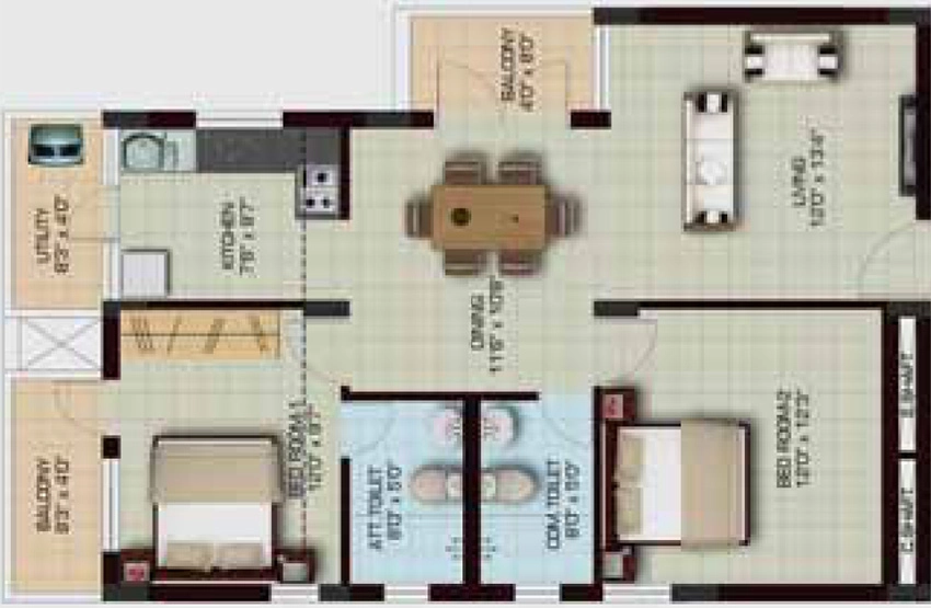 2 BHK Flat in Marg Swarnabhoomi Maha Utsav in East Coast Road, Chennai - Image 879199