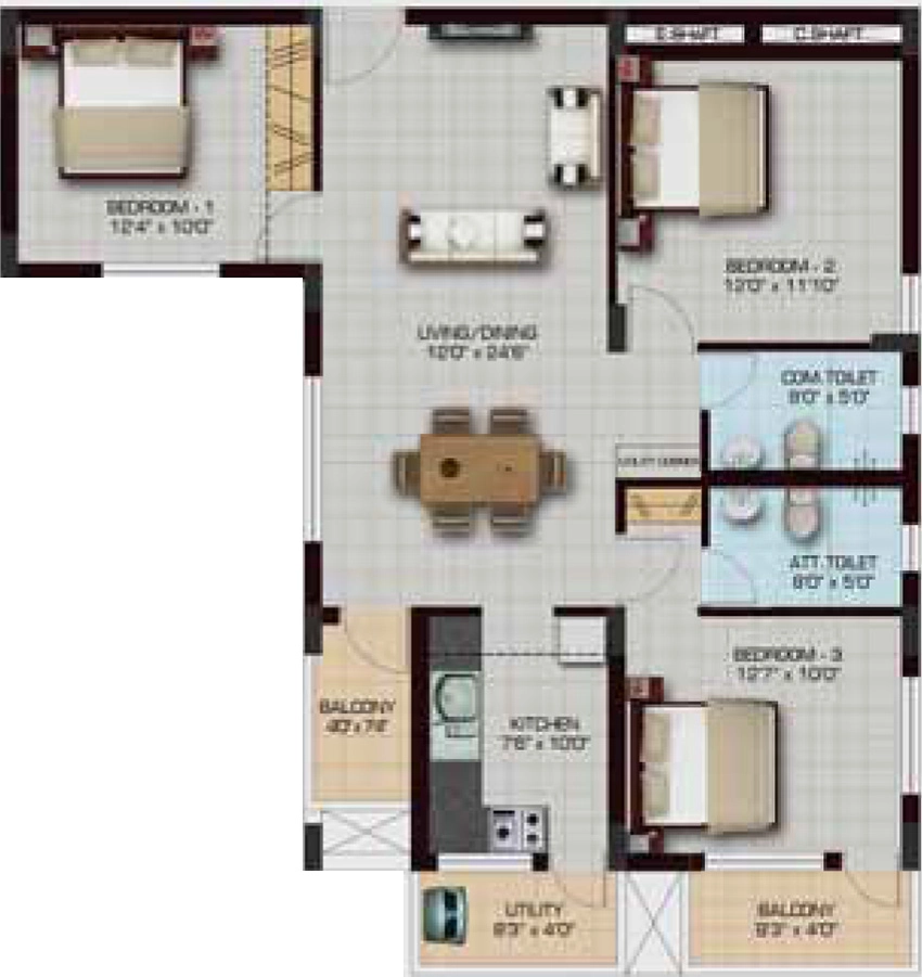 3 BHK Flat in Marg Swarnabhoomi Maha Utsav in East Coast Road, Chennai - Image 879200