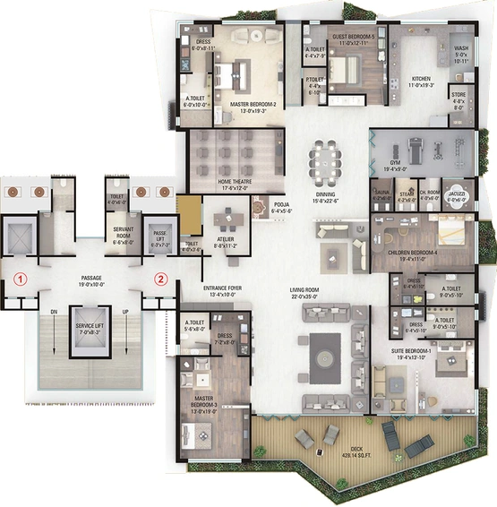 4 BHK Flat in Happy Excelencia in Vesu, Surat - Image 846182