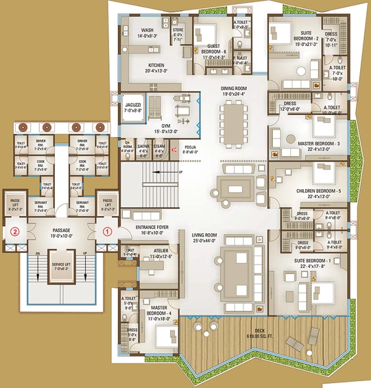 6 BHK Flat in Happy Excelencia in Vesu, Surat - Image 846186