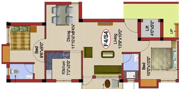 2 BHK Flat in Rajus Marigold in Kolathur, Chennai - Image 837131